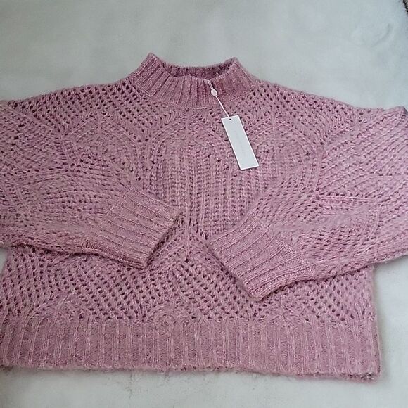 Jonathan Simkhai Palmer Lofty Alpaca Pullover in Lilac Melange - Picture 2 of 5